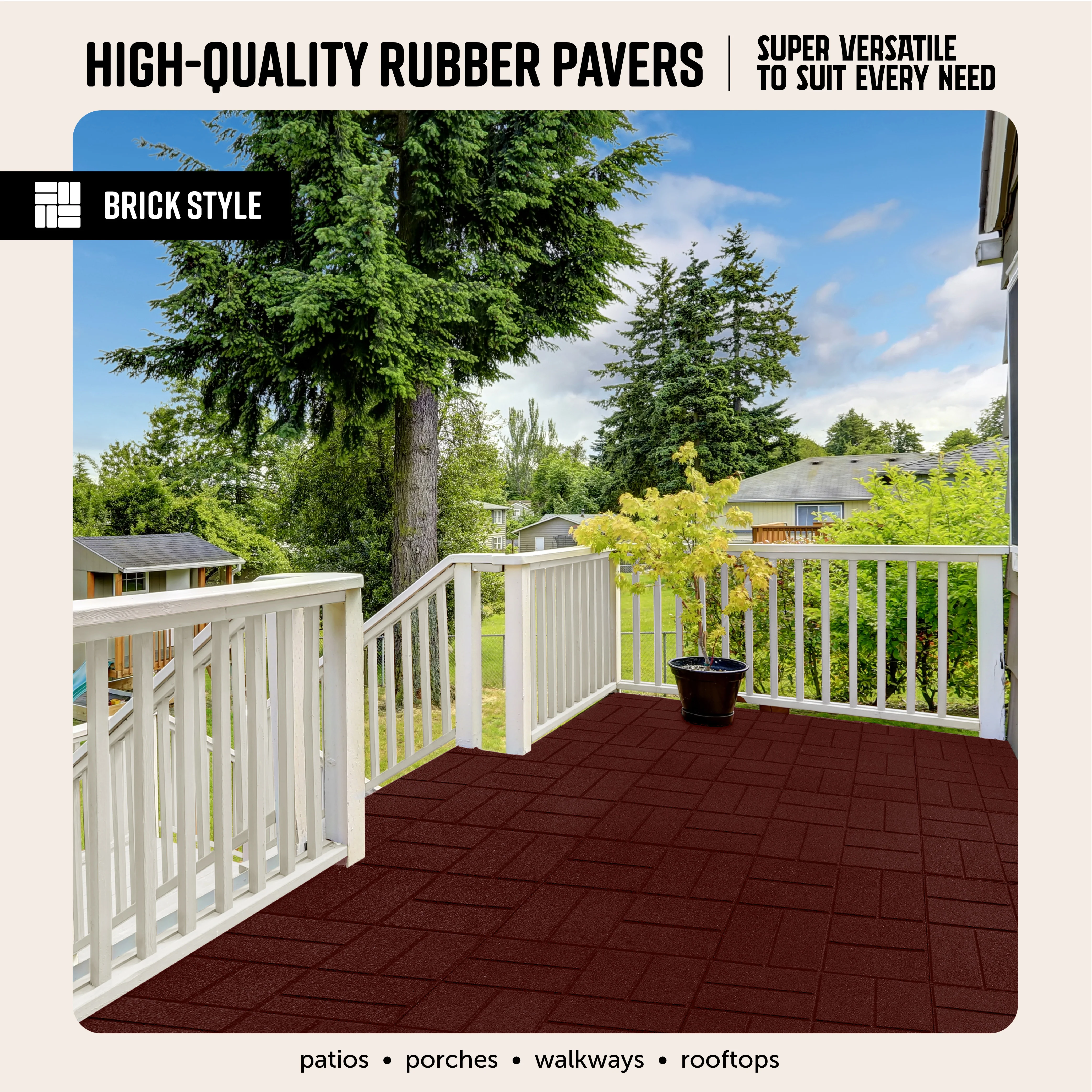 Brick Interlocking Rubber Paver Tile - Image 20