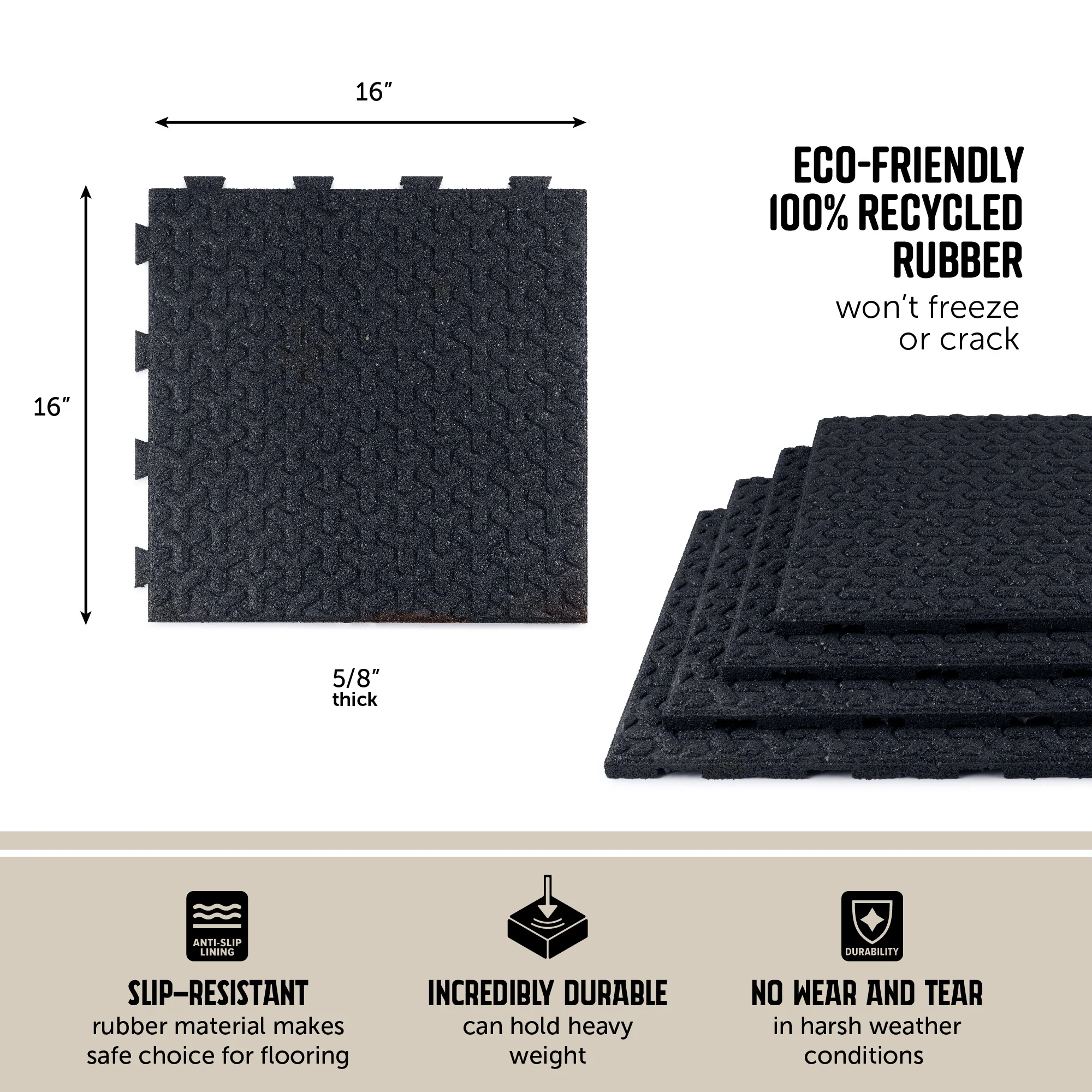 Windmill Interlocking Rubber Paver Tile - Image 5